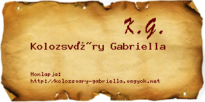 Kolozsváry Gabriella névjegykártya