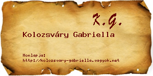 Kolozsváry Gabriella névjegykártya